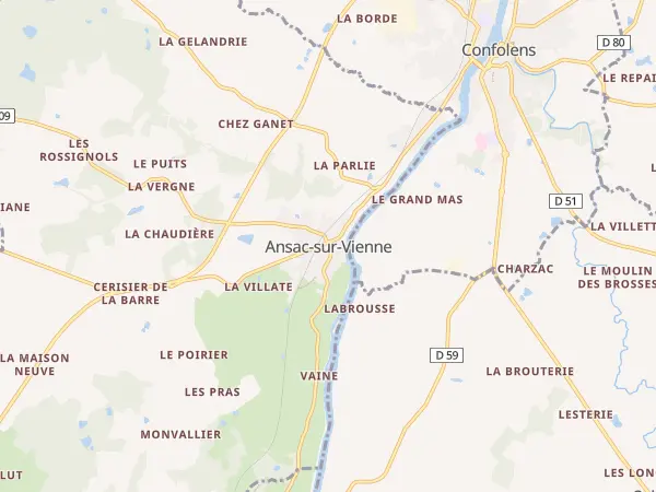 Plan de Ansac-sur-Vienne