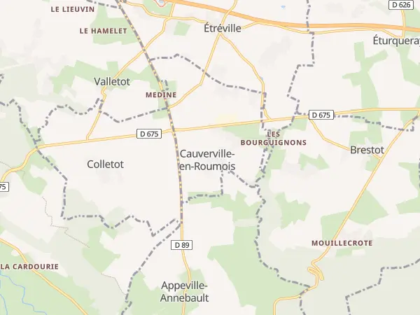 Plan de Cauverville-en-Roumois
