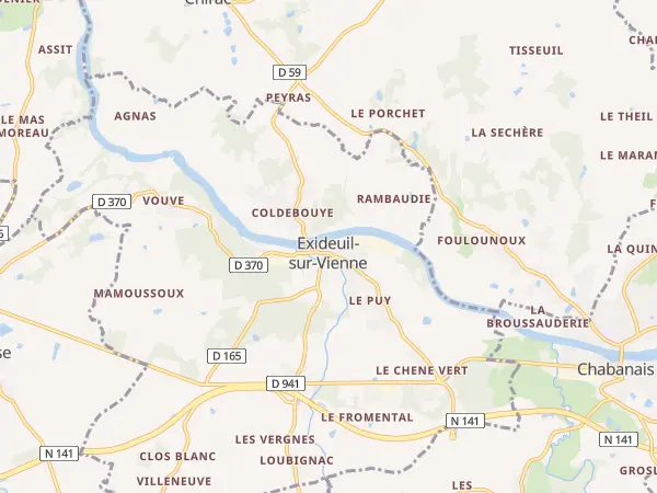 Plan de Exideuil-sur-Vienne