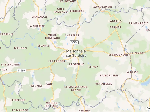 Plan de Maisonnais-sur-Tardoire