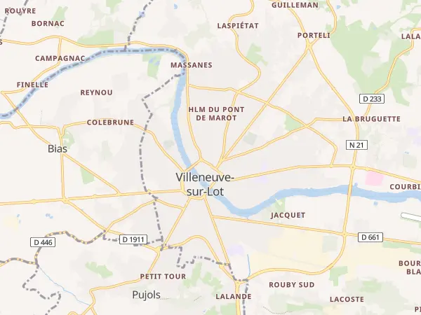Plan de Villeneuve-sur-Lot