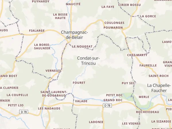 Plan de Condat-sur-Trincou