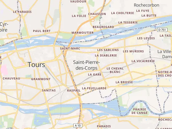 Plan de Saint-Pierre-des-Corps