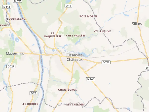 Plan de Lussac-les-Châteaux