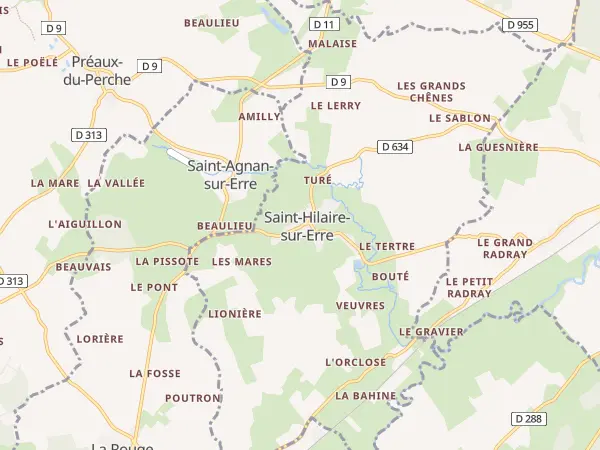 Plan de Saint-Hilaire-sur-Erre