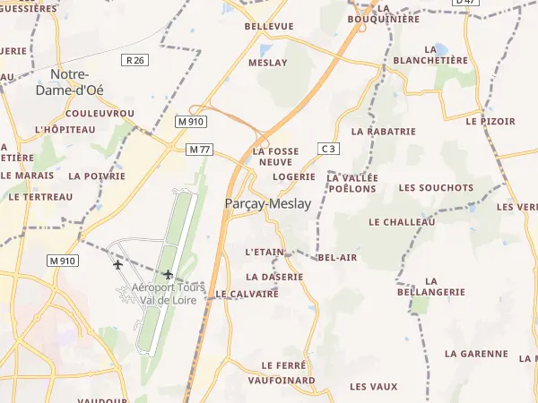 Plan de Parçay-Meslay