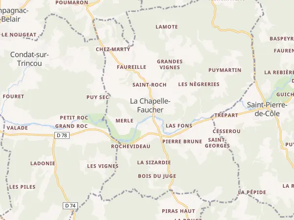 Plan de La Chapelle-Faucher