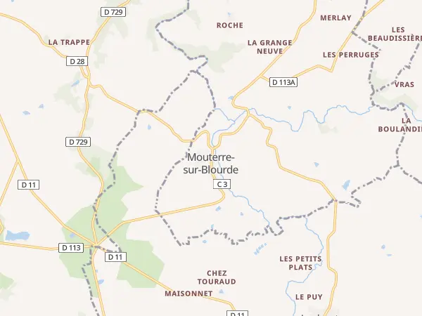 Plan de Mouterre-sur-Blourde