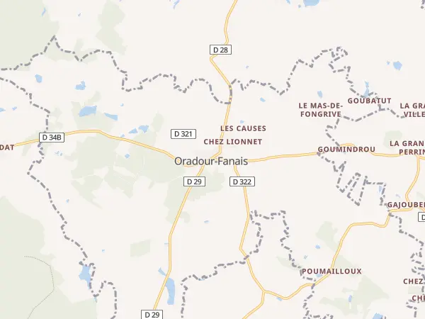 Plan de Oradour-Fanais