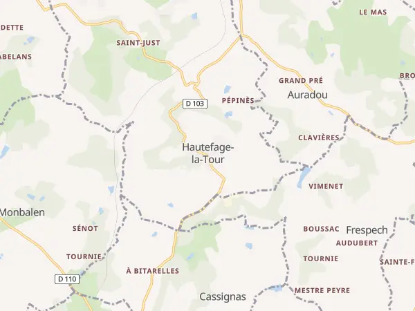 Plan de Hautefage-la-Tour