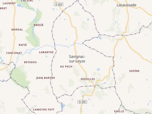 Plan de Savignac-sur-Leyze