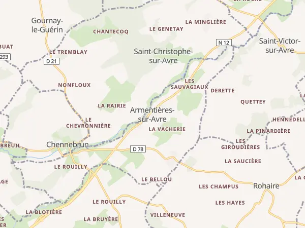 Plan de Armentières-sur-Avre