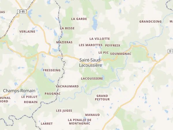 Plan de Saint-Saud-Lacoussière