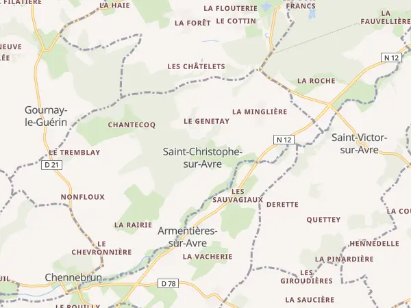Plan de Saint-Christophe-sur-Avre