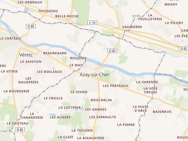 Plan de Azay-sur-Cher