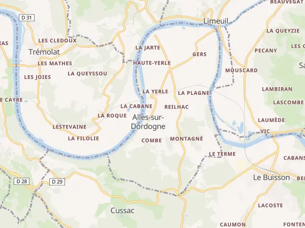Plan de Alles-sur-Dordogne