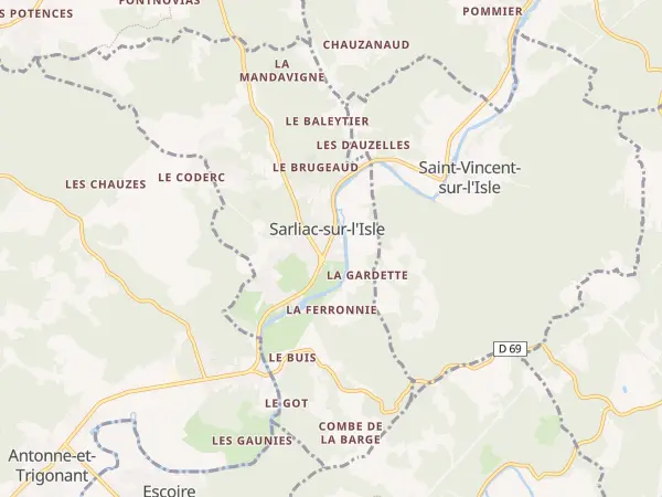 Plan de Sarliac-sur-l’Isle