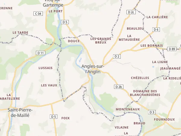 Plan de Angles-sur-l’Anglin