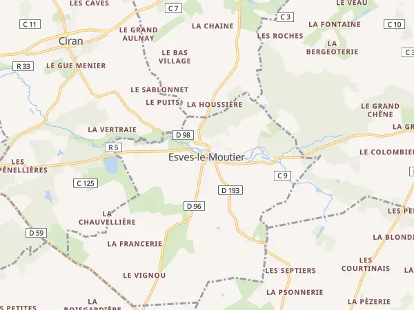 Plan de Esves-le-Moutier