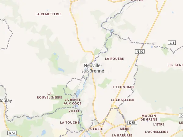 Plan de Neuville-sur-Brenne