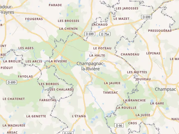 Plan de Champagnac-la-Rivière