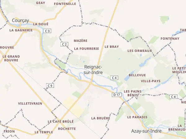 Plan de Reignac-sur-Indre