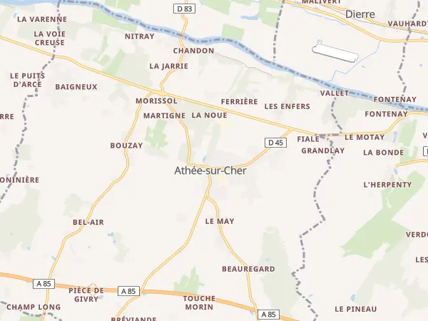 Plan de Athée-sur-Cher