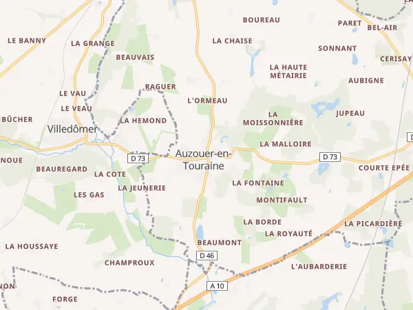 Plan de Auzouer-en-Touraine