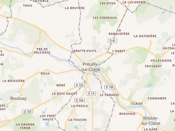 Plan de Preuilly-sur-Claise