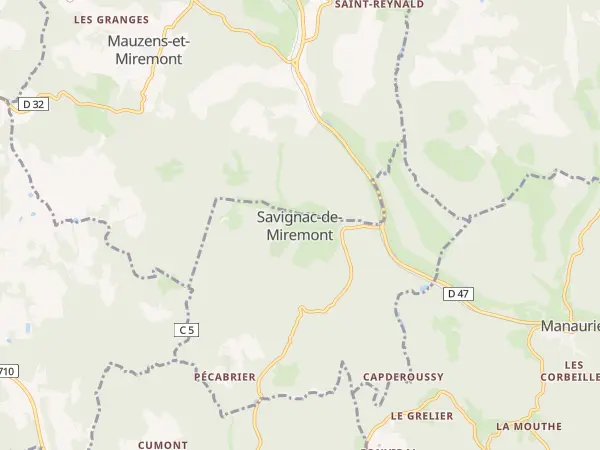 Plan de Savignac-de-Miremont