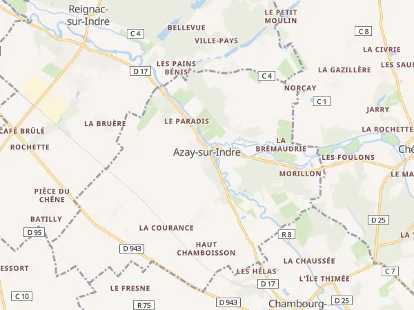 Plan de Azay-sur-Indre