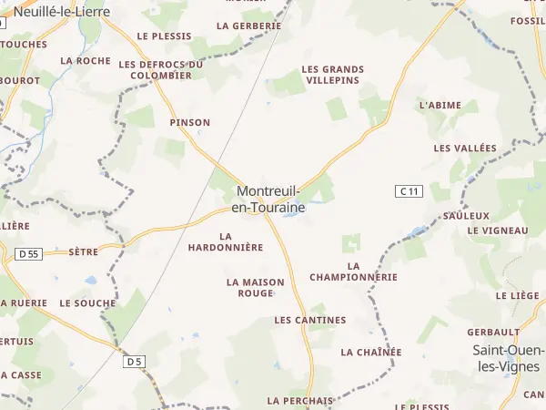 Plan de Montreuil-en-Touraine