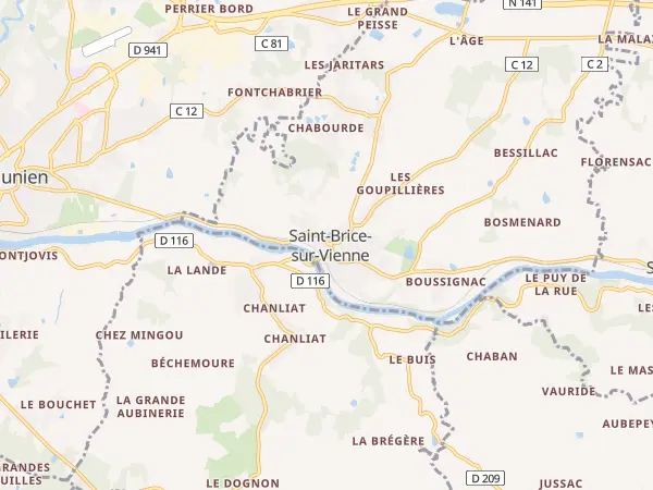 Plan de Saint-Brice-sur-Vienne