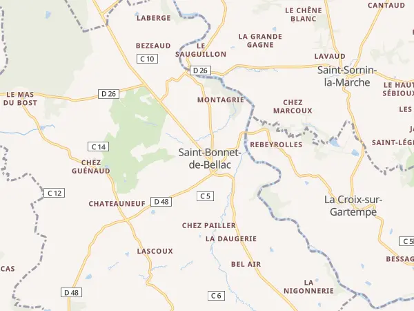 Plan de Saint-Bonnet-de-Bellac