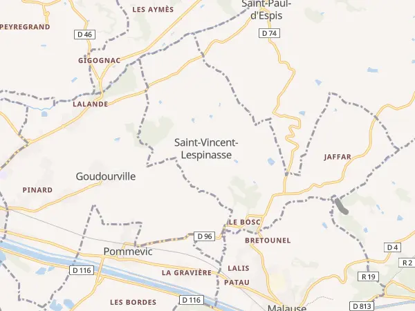 Plan de Saint-Vincent-Lespinasse