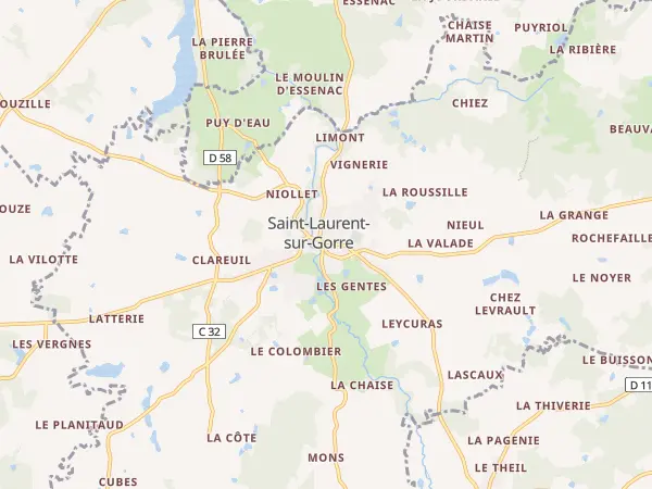 Plan de Saint-Laurent-sur-Gorre