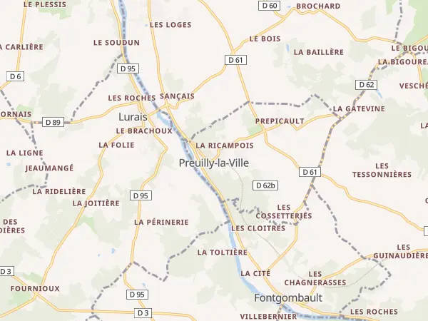 Plan de Preuilly-la-Ville