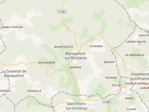 Plan de Blanquefort-sur-Briolance