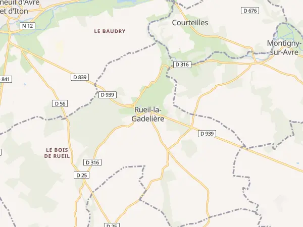 Plan de Rueil-la-Gadelière