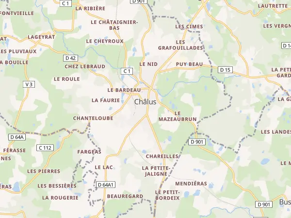 Plan de Châlus
