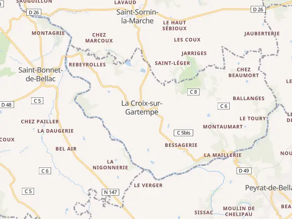 Plan de La Croix-sur-Gartempe