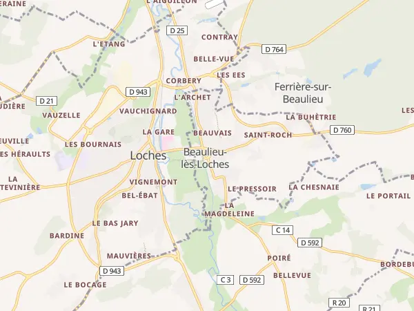 Plan de Beaulieu-lès-Loches
