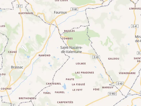 Plan de Saint-Nazaire-de-Valentane