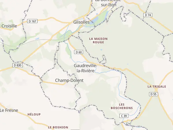 Plan de Gaudreville-la-Rivière