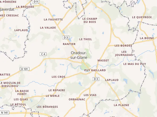 Plan de Oradour-sur-Glane