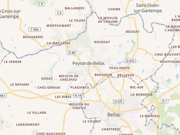 Plan de Peyrat-de-Bellac