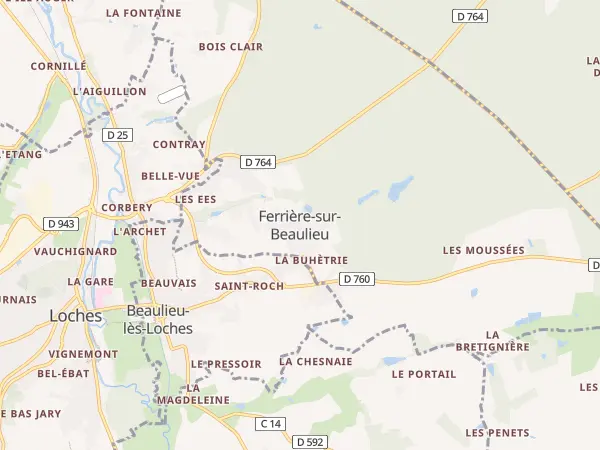 Plan de Ferrière-sur-Beaulieu