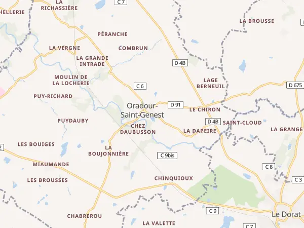 Plan de Oradour-Saint-Genest