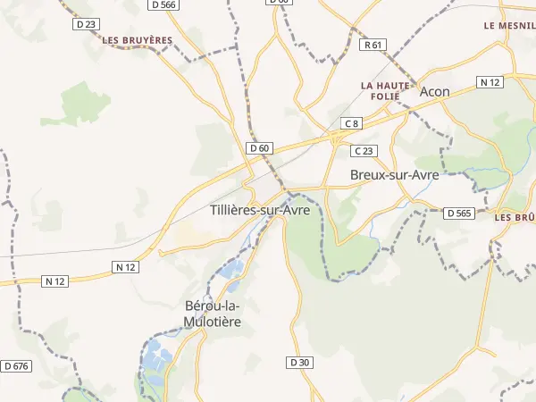 Plan de Tillières-sur-Avre