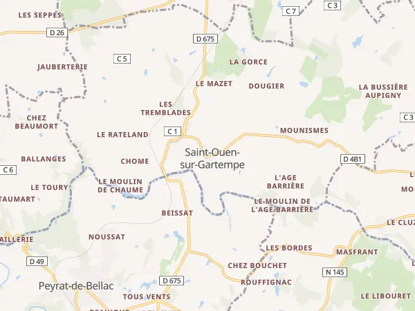 Plan de Saint-Ouen-sur-Gartempe